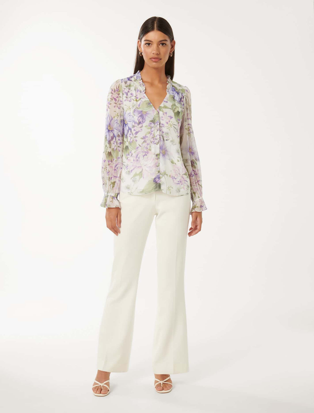 Phoenix Frill Neck Blouse Selene Floral