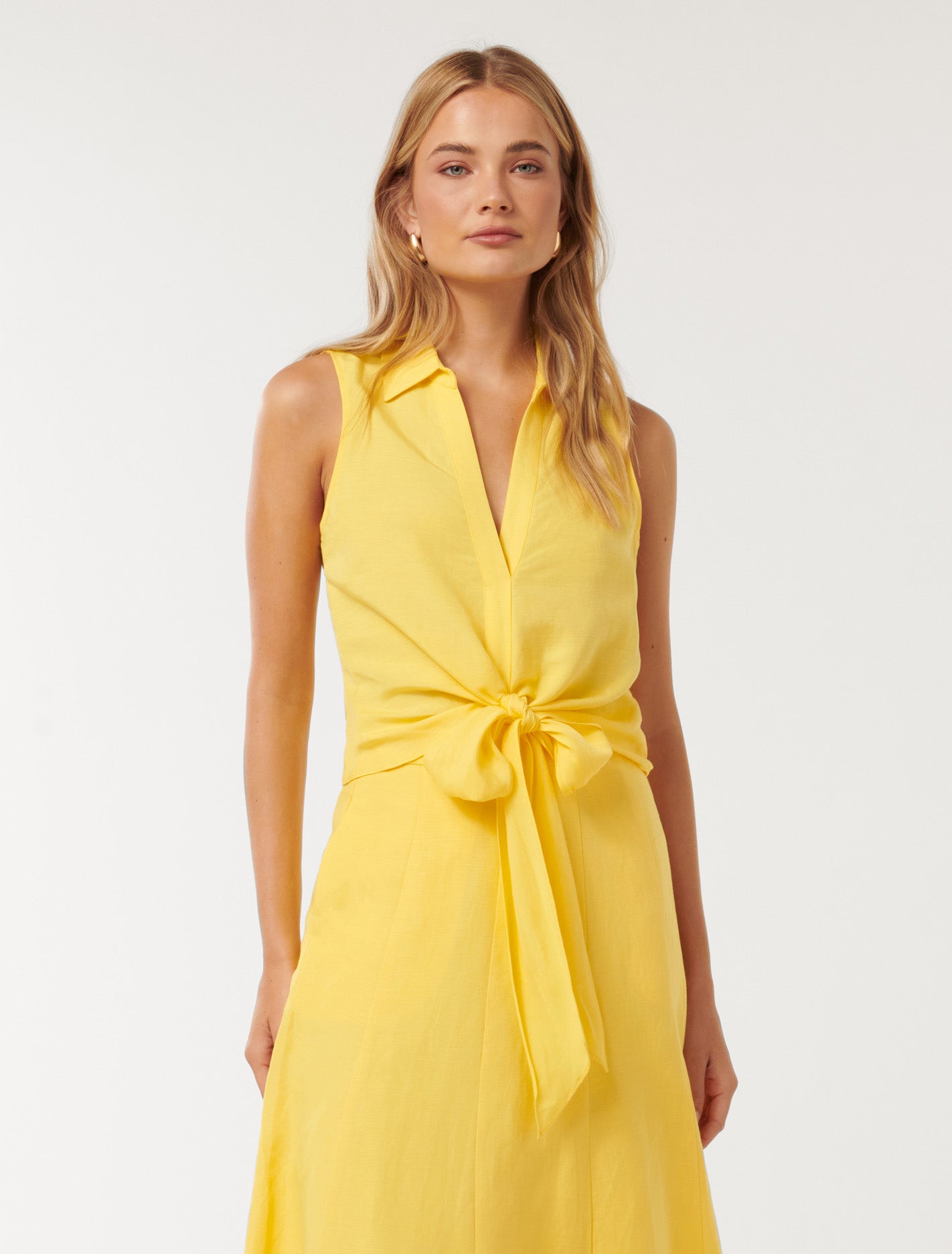 Tanya Tie Front Shirt Aspen Gold