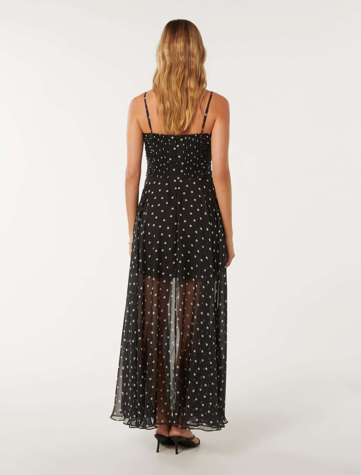 Brandy Sheer Skirt Maxi Dress Black Edmond Spot
