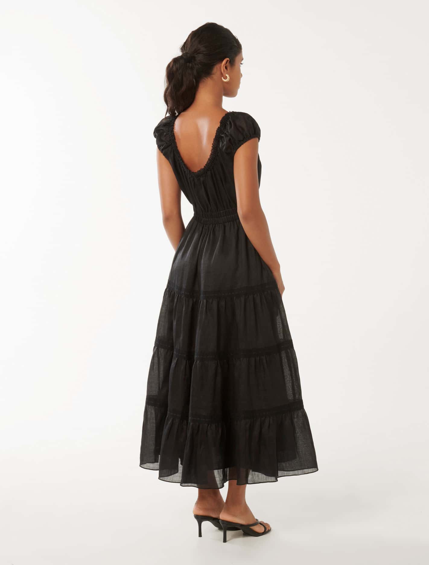 Tuscany Petite Trim Detail Midi Black