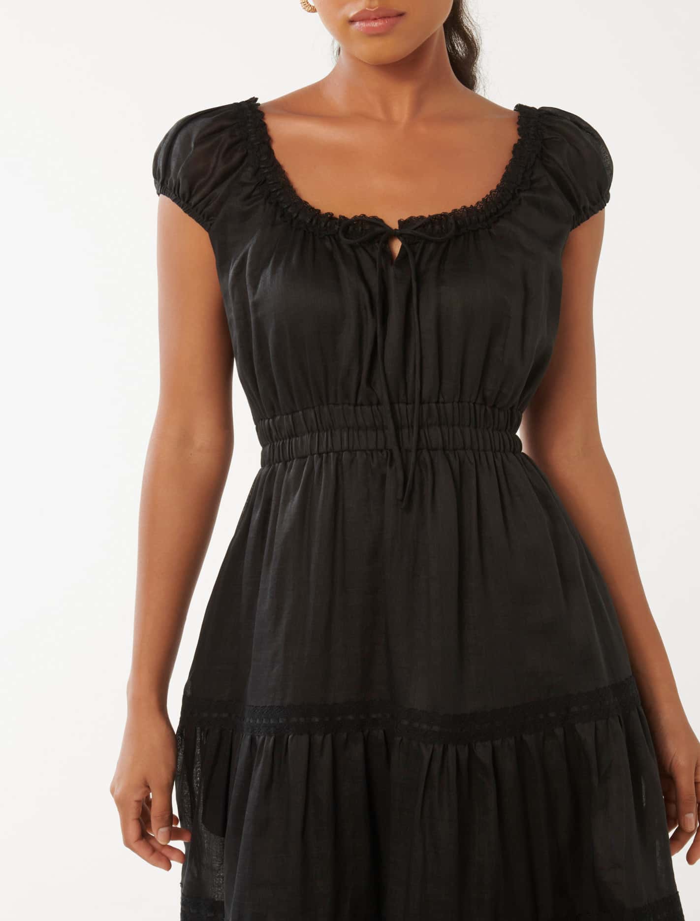 Tuscany Petite Trim Detail Midi Black