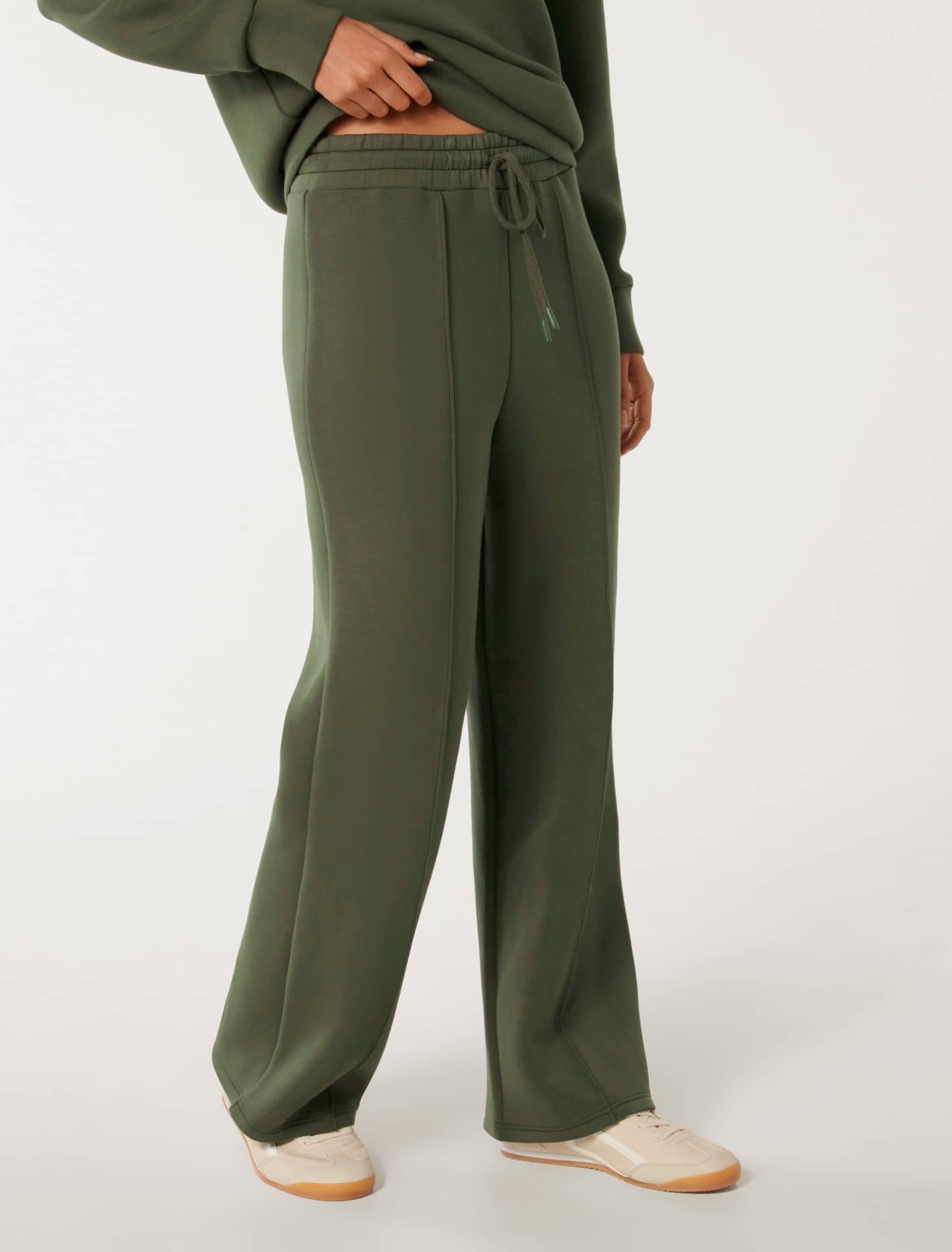 Tiana Wide Leg Sweatpants Olive Green