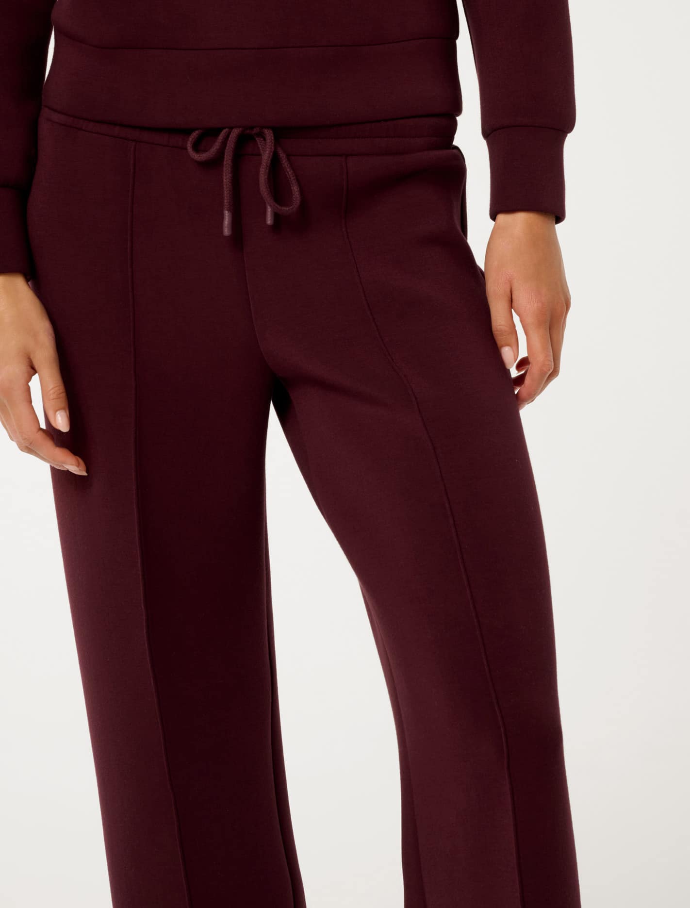 Tiana Wide Leg Track Pants Deep Maroon