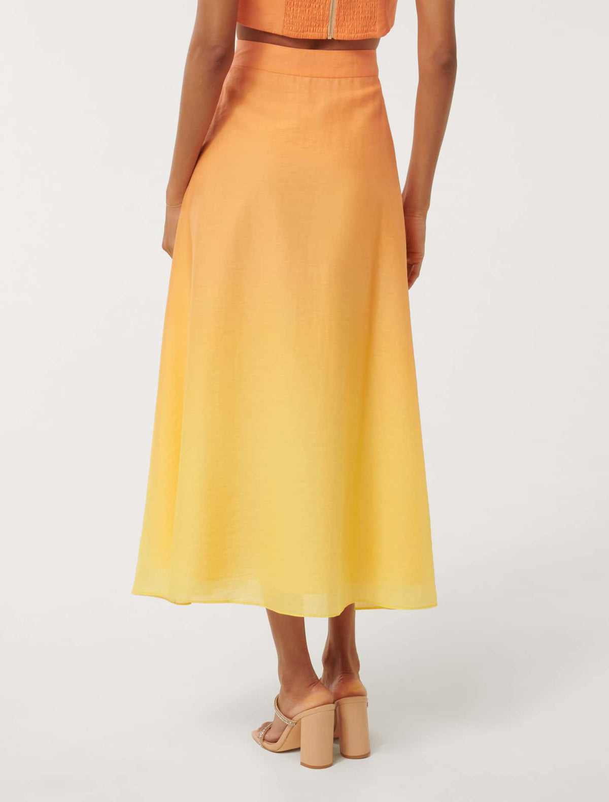 Celeste Petite Formal Midi Skirt Golden Ombre