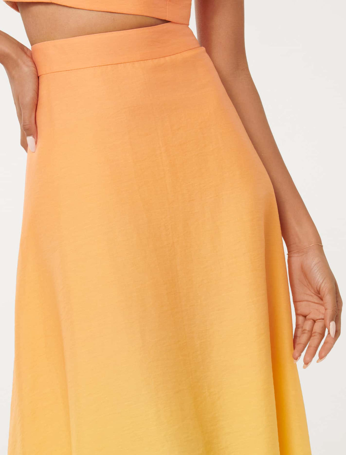 Celeste Petite Formal Midi Skirt Golden Ombre