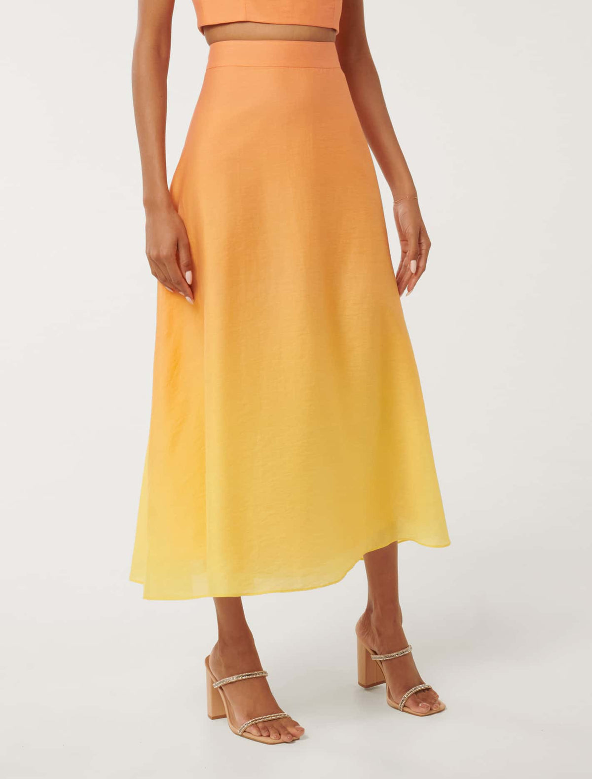 Celeste Petite Formal Midi Skirt Golden Ombre