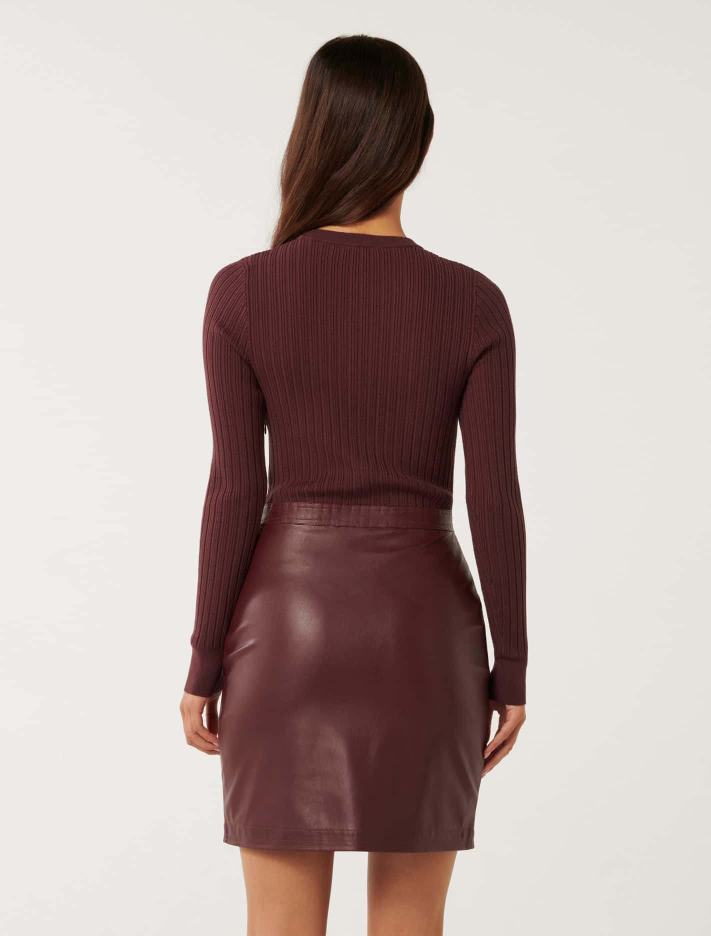 Lara Pu Mixed Mini Dress Madder Brown