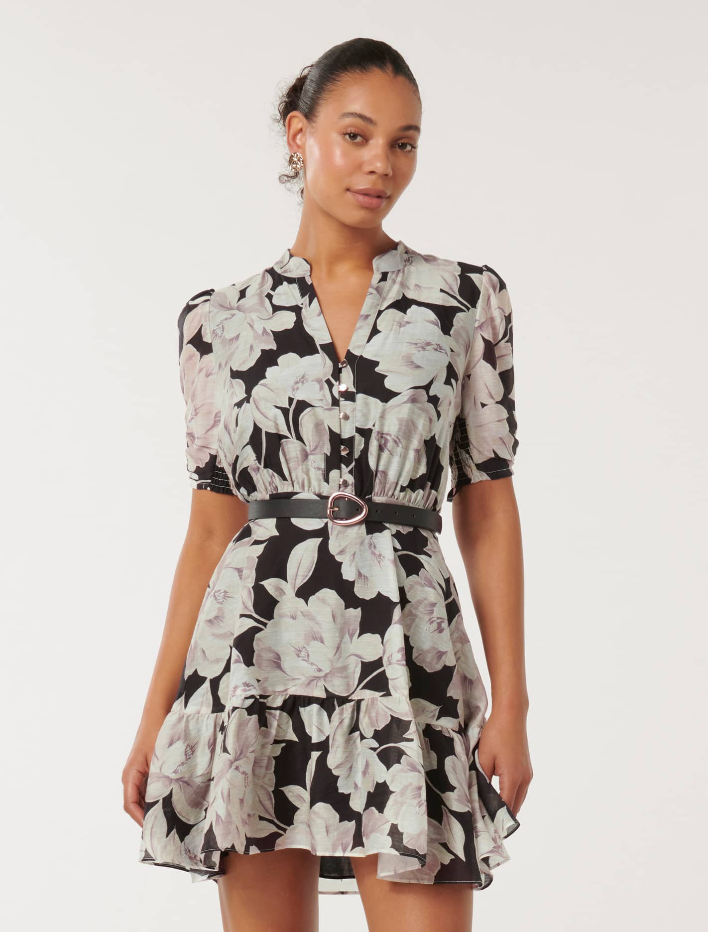 Brinkley Puff Sleeve Mini Dress Light Wright Floral