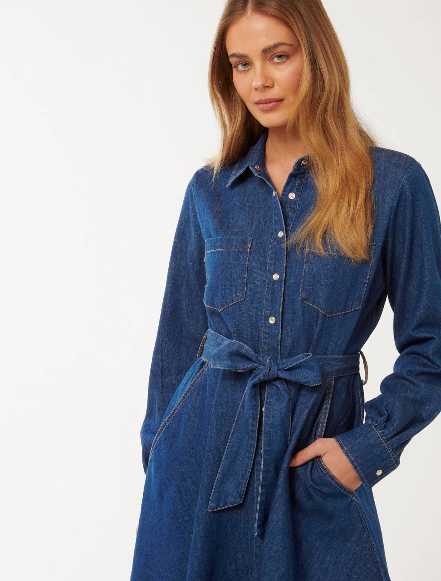 Colette Denim Shirt Dress Dark Wash