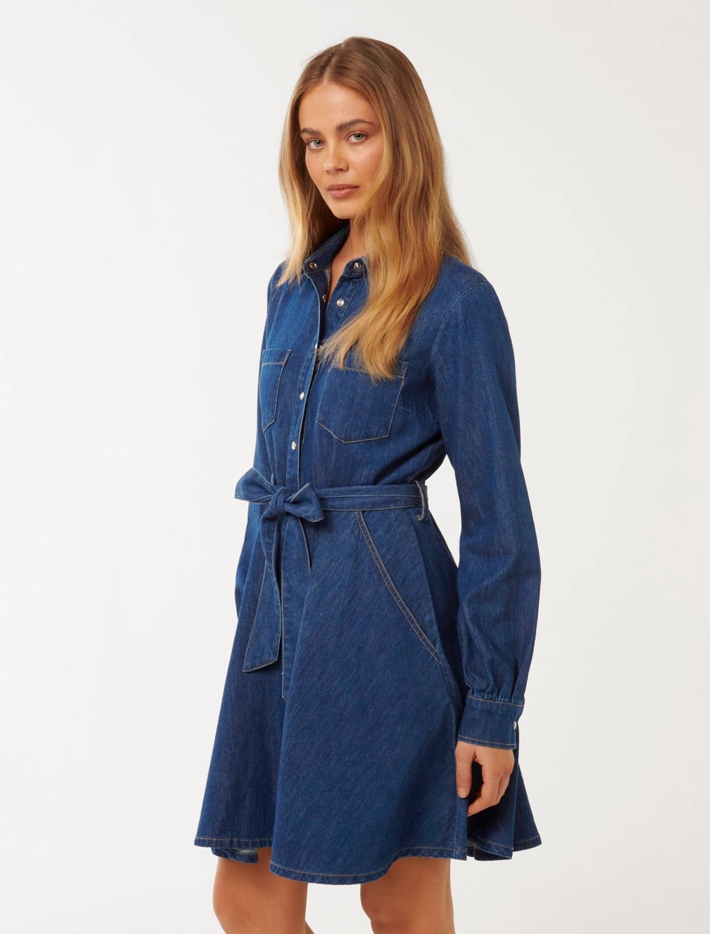 Colette Denim Shirt Dress Dark Wash