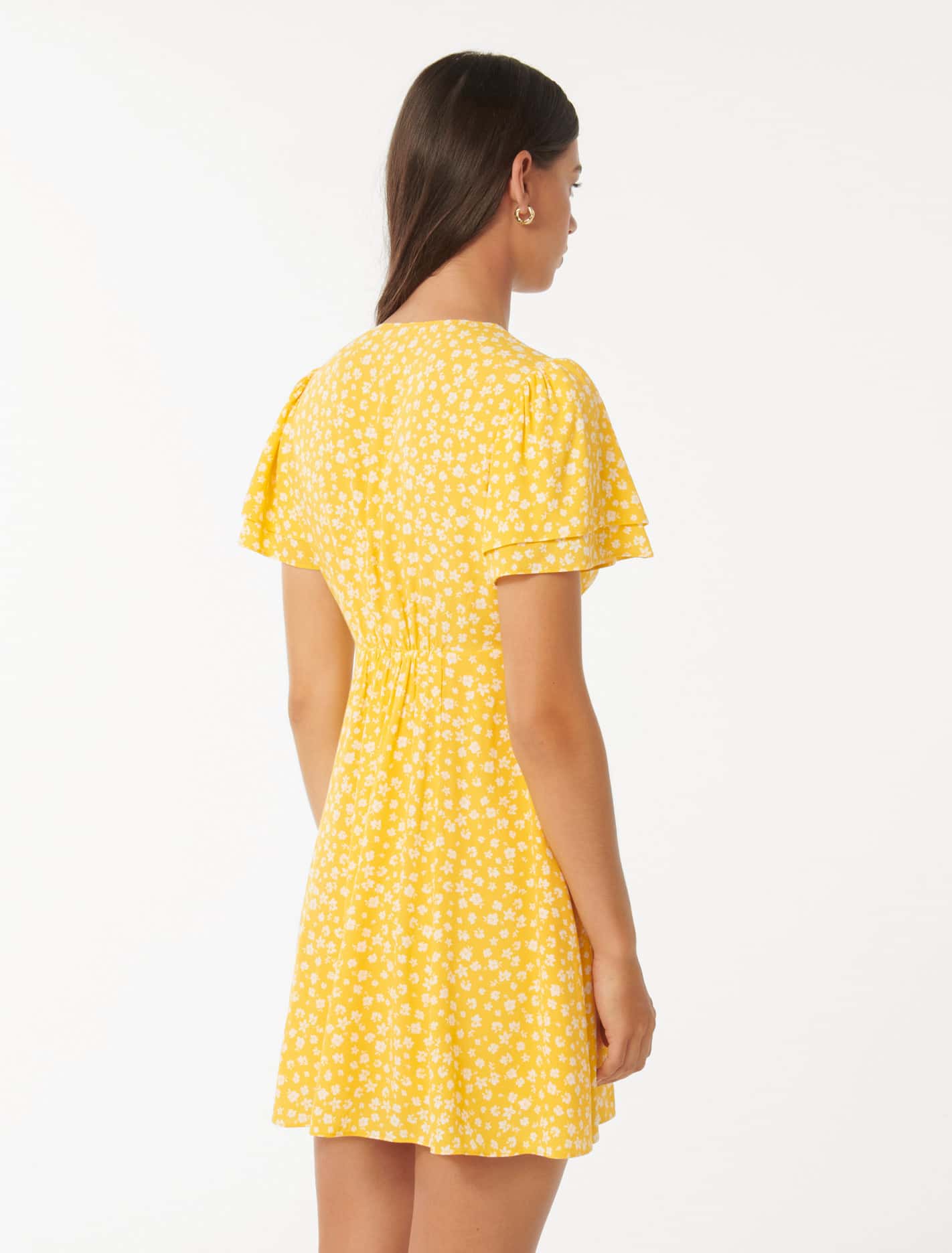 Pria Button Through Mini Gold Lawson Ditsy