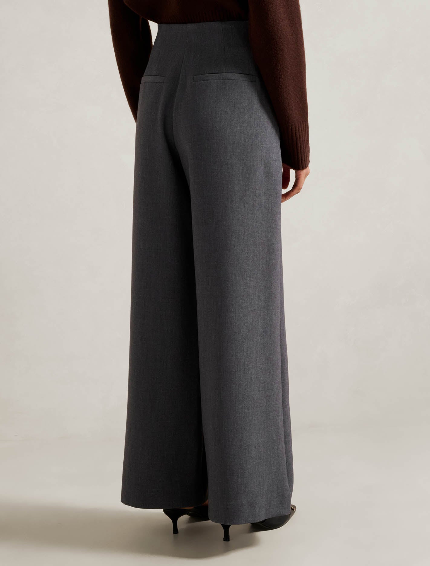 Freya Petite High Waist Wide Leg Pant Grey Marle