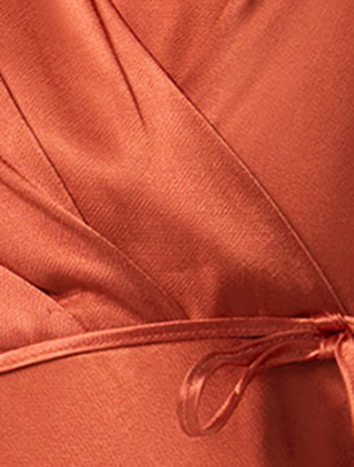 Chelsea Flutter-Sleeve Satin Maxi Dress Burnt Orange