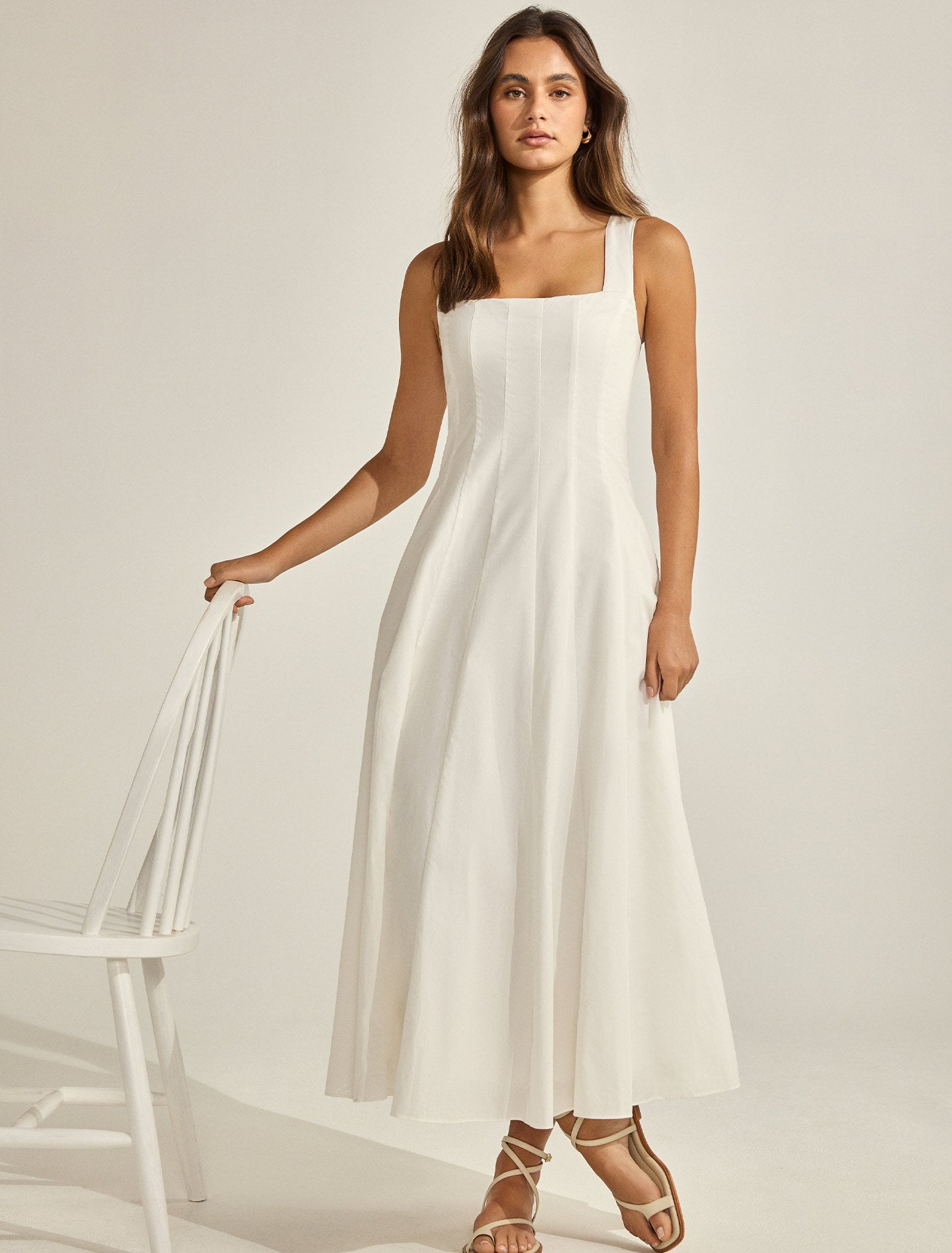 Samera Sleeveless Midi Porcelain