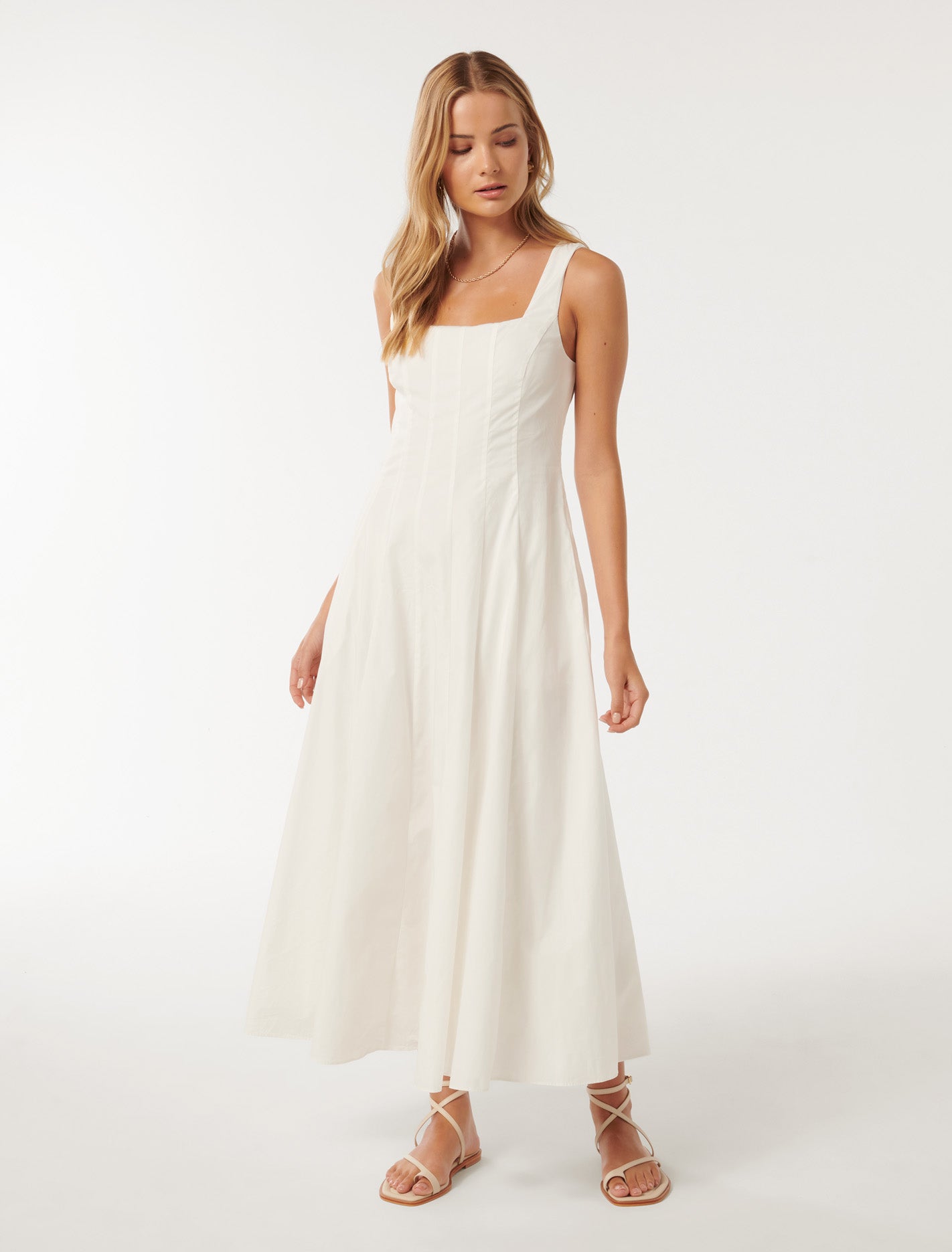 Samera Sleeveless Midi Porcelain