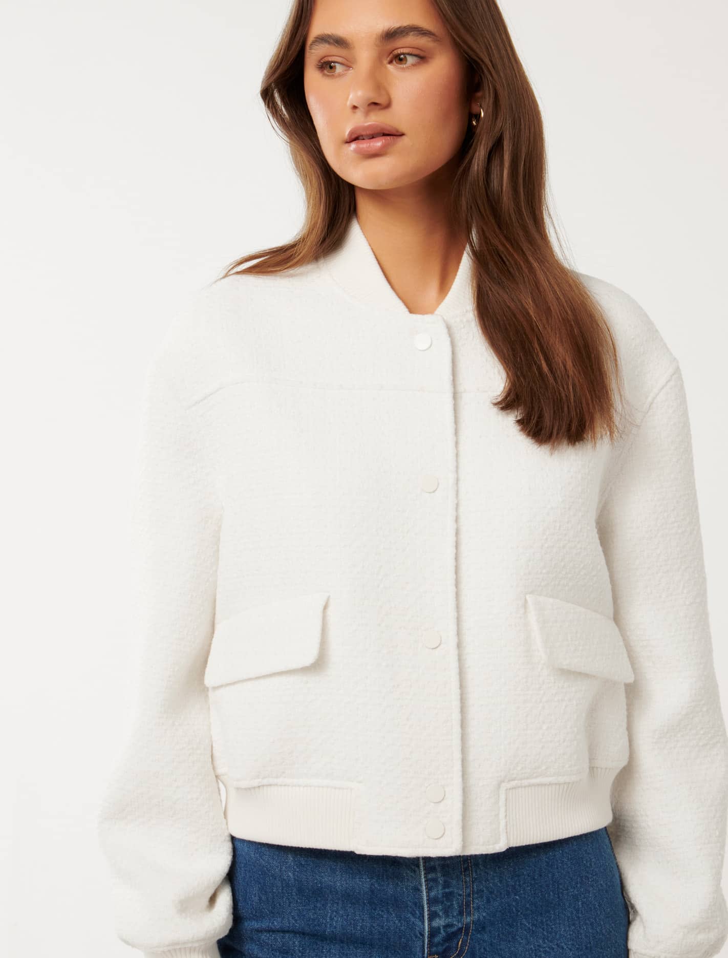 Becks Boucle Bomber Jacket CREAM BOUCLE
