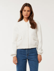 Becks Boucle Bomber Jacket CREAM BOUCLE