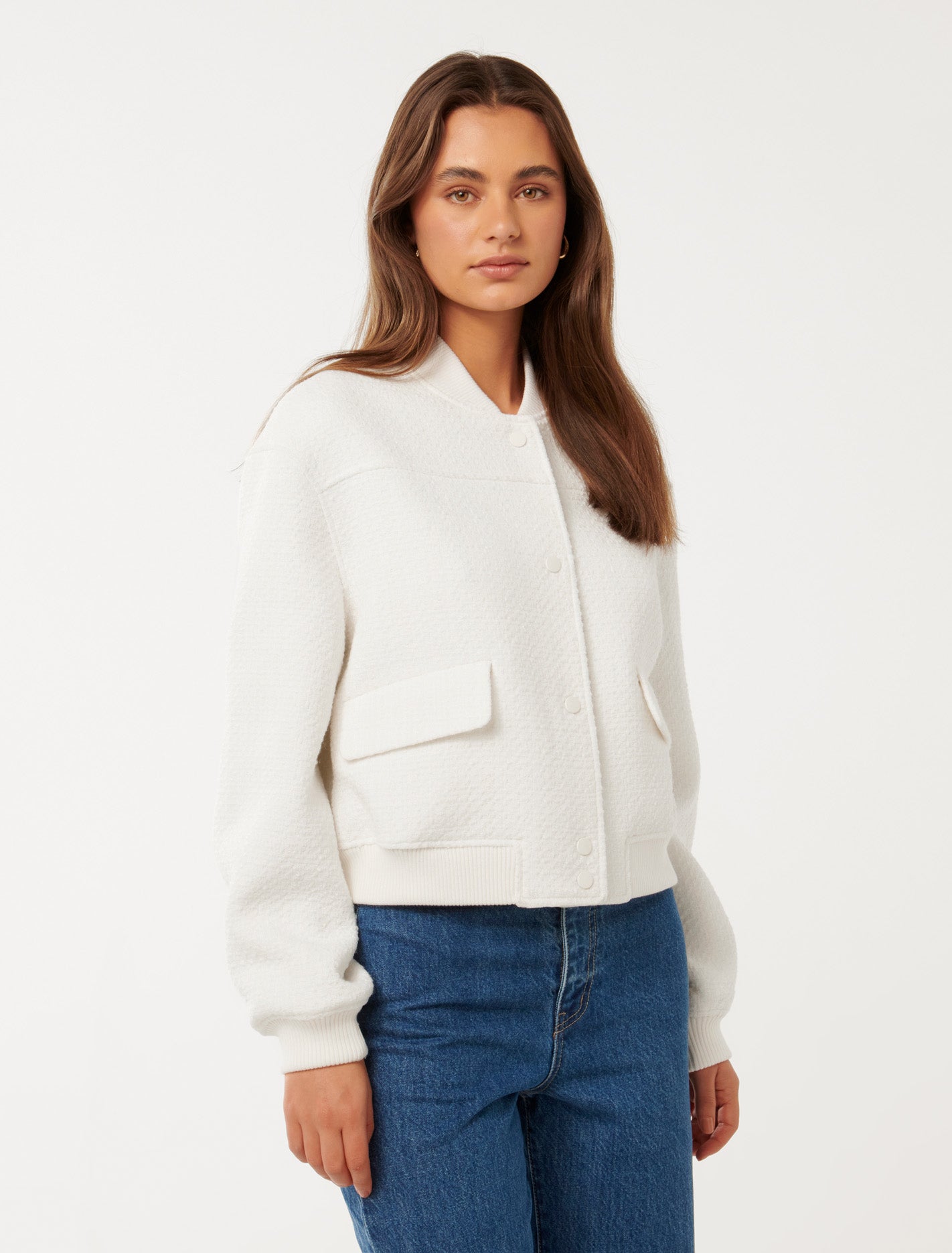 Becks Boucle Bomber Jacket CREAM BOUCLE