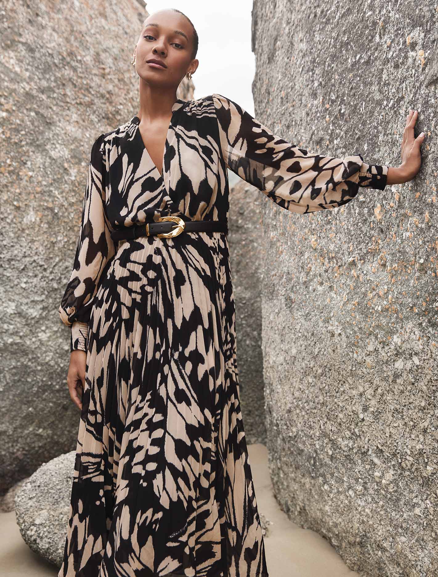 Saskia Pleat Wrap Midi Mari Butterfly – Ever New