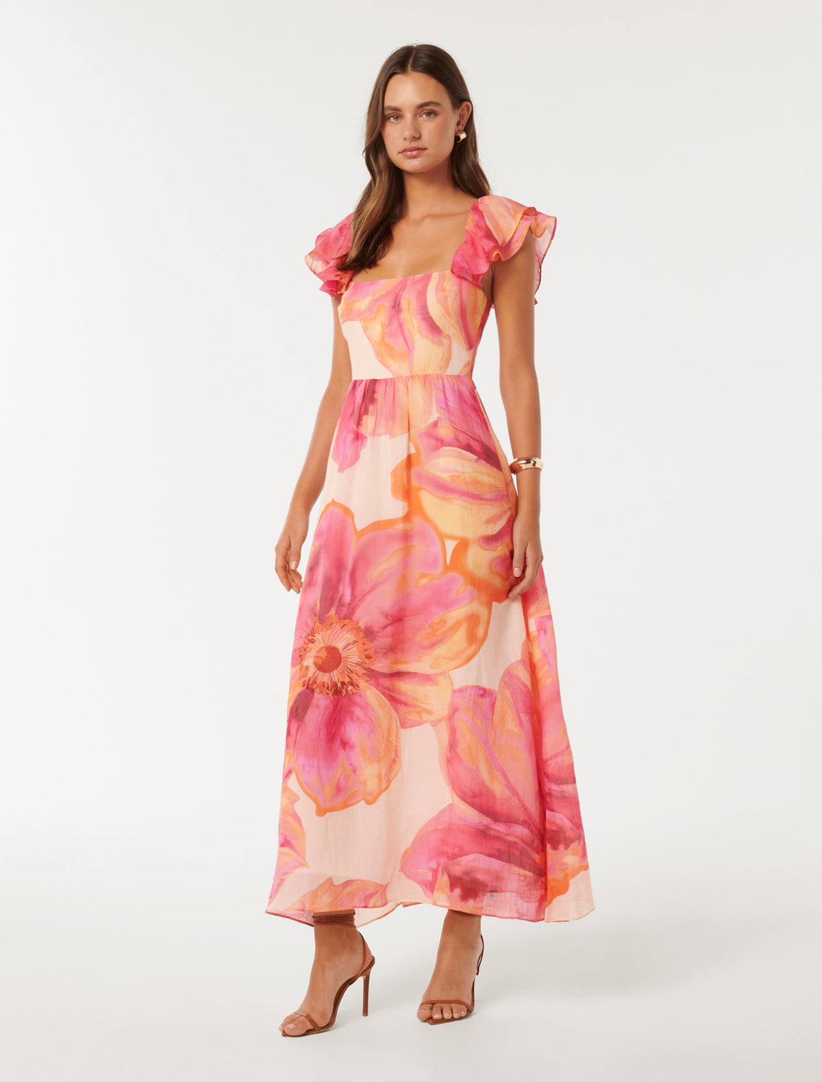 Darla Flutter Sleeve Midi Florentin Floral