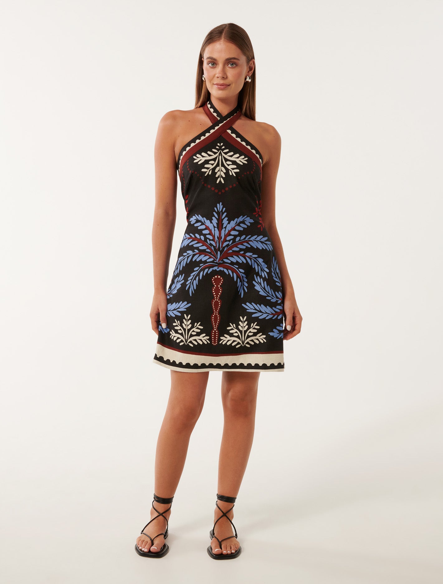 Adara Halter Neck Mini Dress Playa Tropical