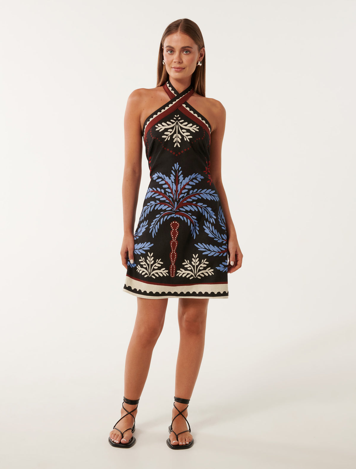 Adara Halter Neck Mini Dress Playa Tropical