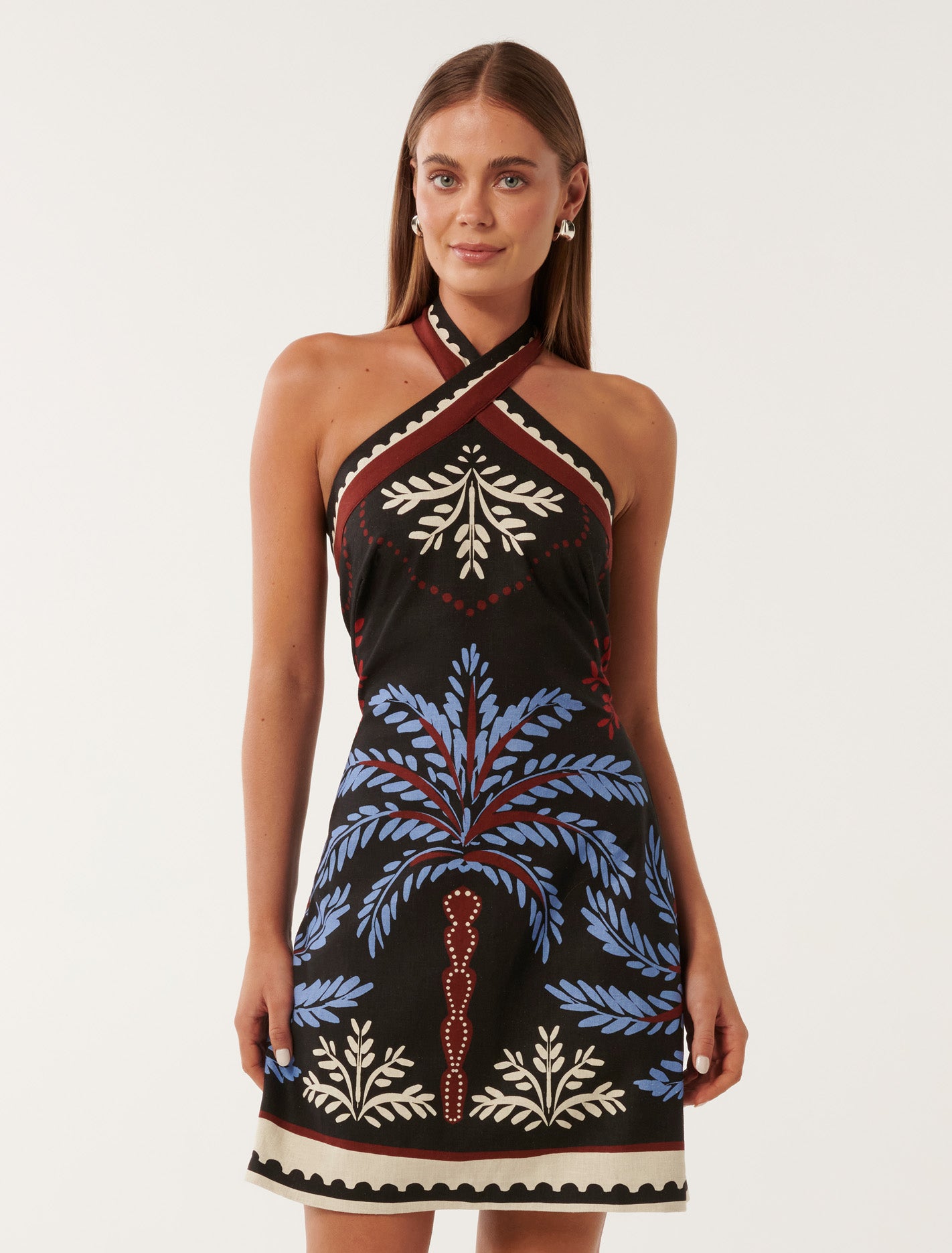 Adara Halter Neck Mini Dress Playa Tropical