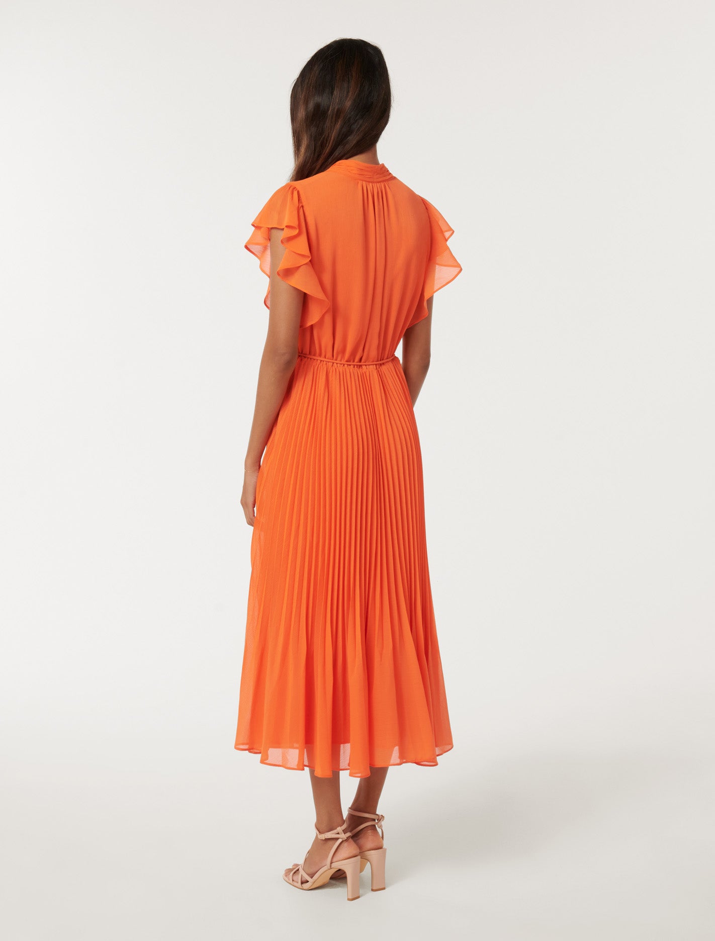 Juliet Petite Pleated Midi Dark Gerbera