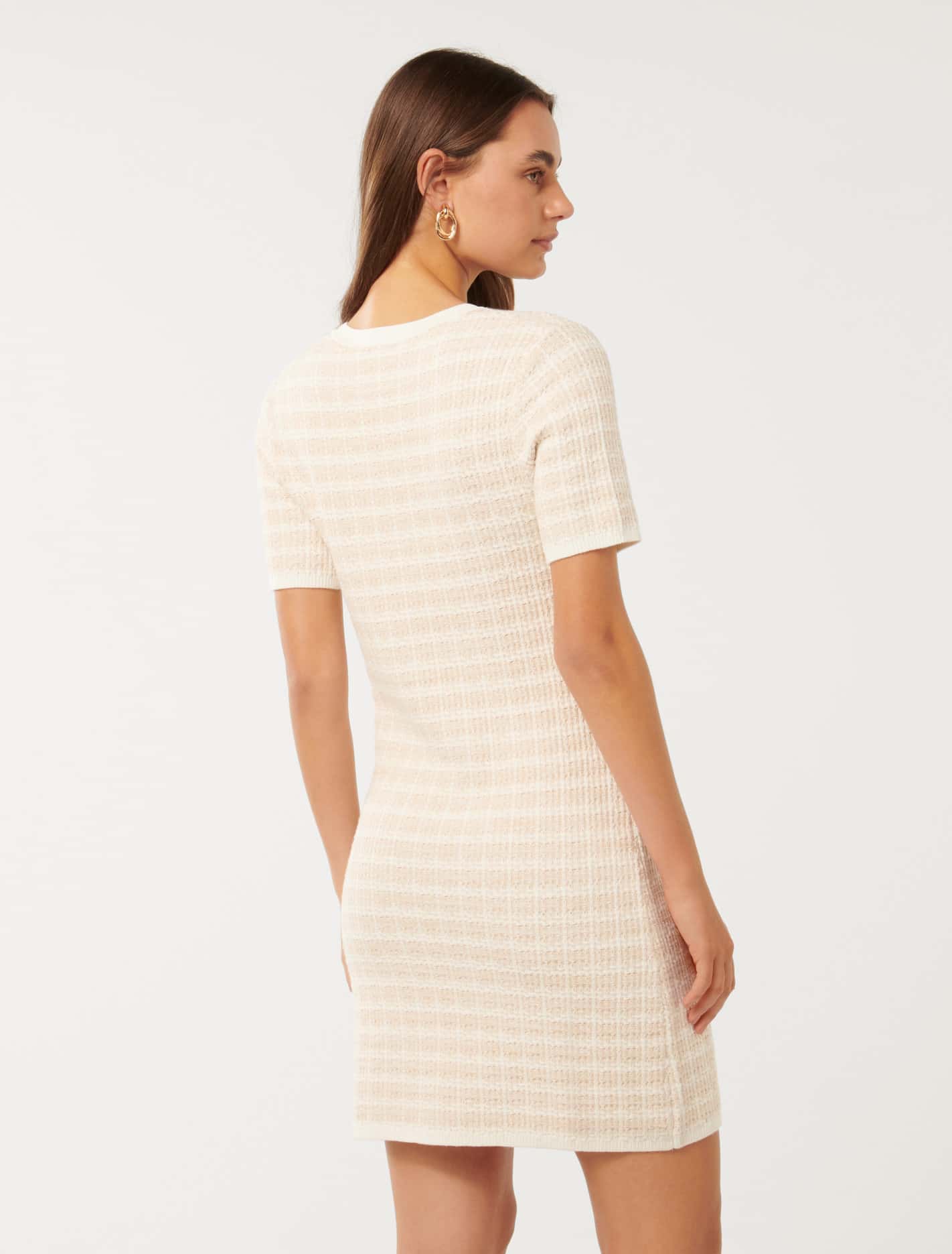 Paloma Check Mini Dress Neutral Check