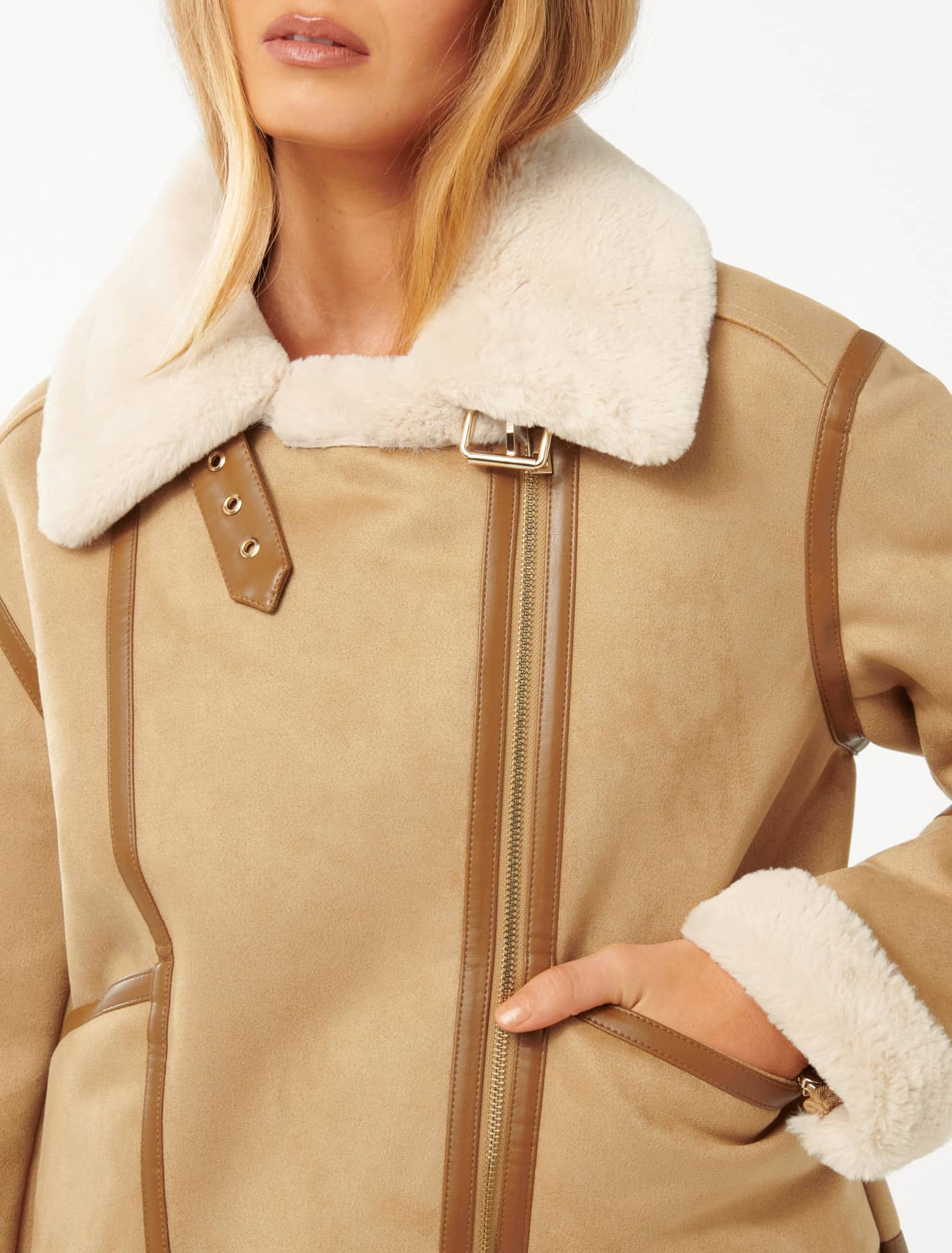 Jen Aviator Jacket Camel