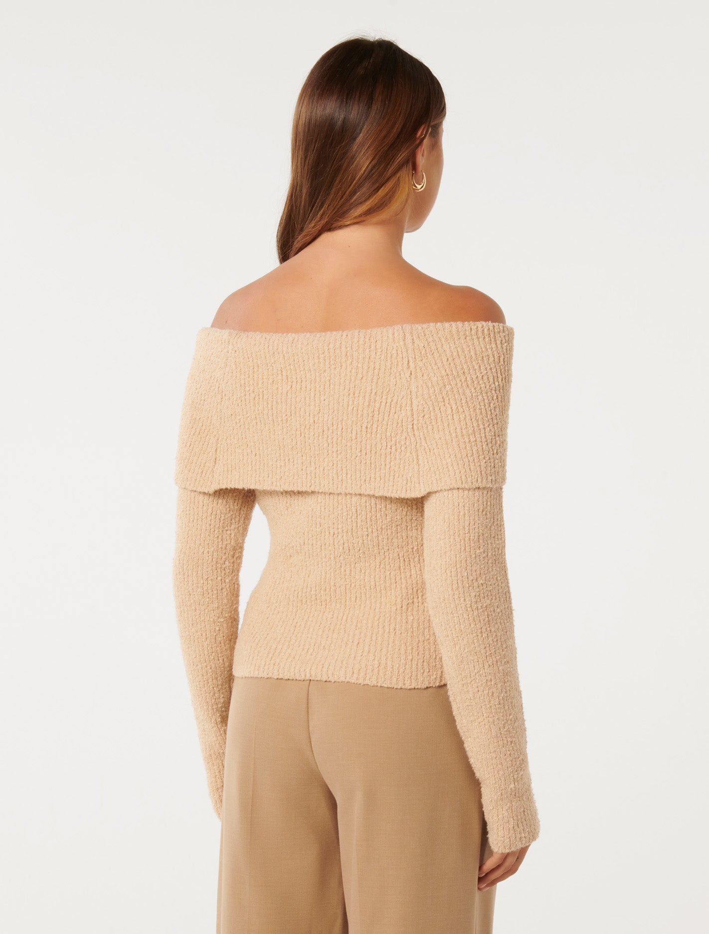 Mariah Boucle Bardot Sweater Neutral