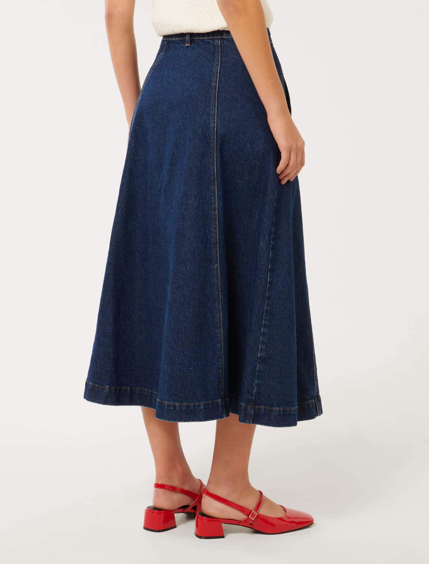 Leighton Midi Skirt Dark Wash