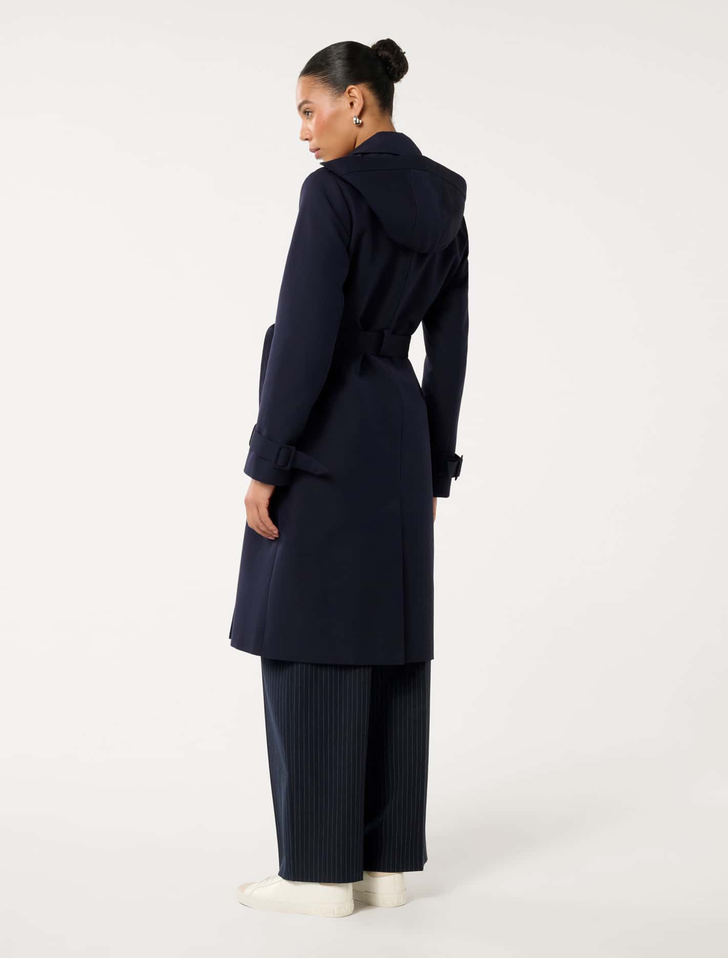 Maggie Hooded Water Resistant Trench True Navy
