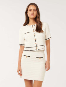 Margot Knitted Tee Mono Tipped