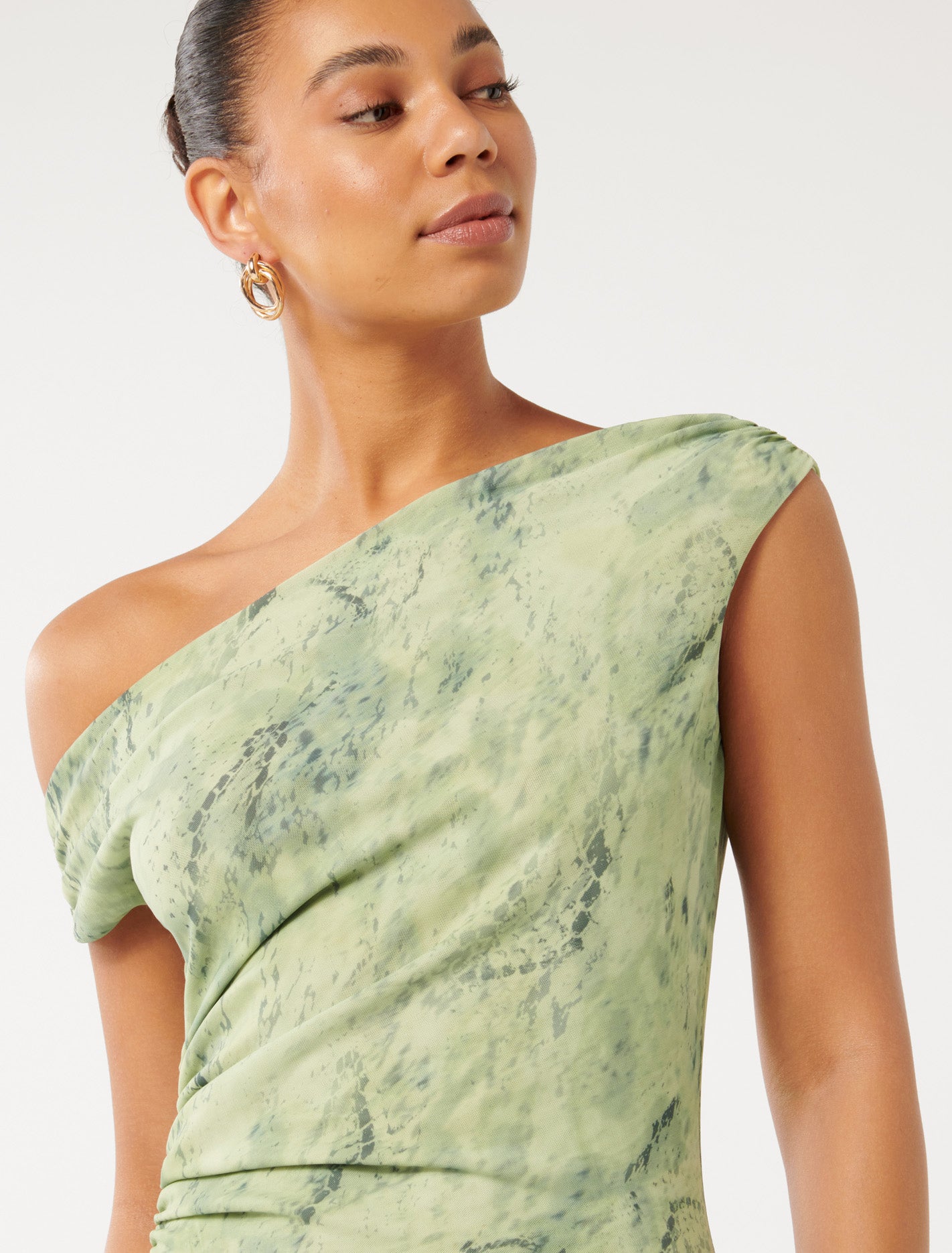Gracelynn Twist Shoulder Mesh Midi Citrus Serpent