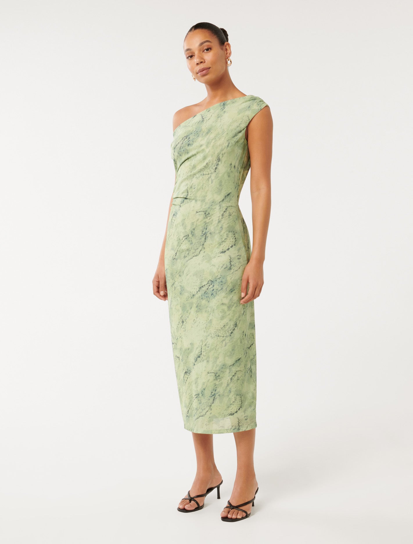 Gracelynn Twist Shoulder Mesh Midi Citrus Serpent