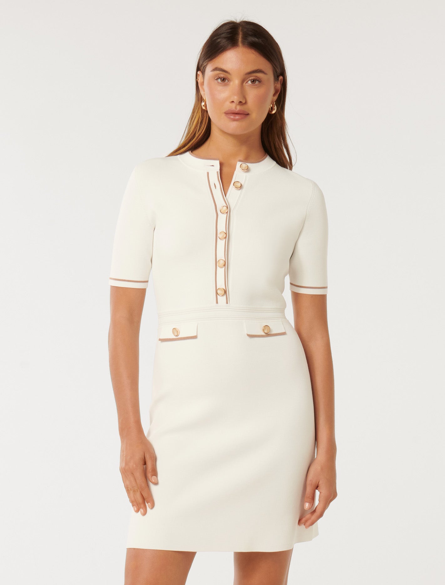 Belle Crepe Knit Dress Porcelain