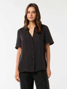 Betsy Cupro Shirt Black Co-Ord
