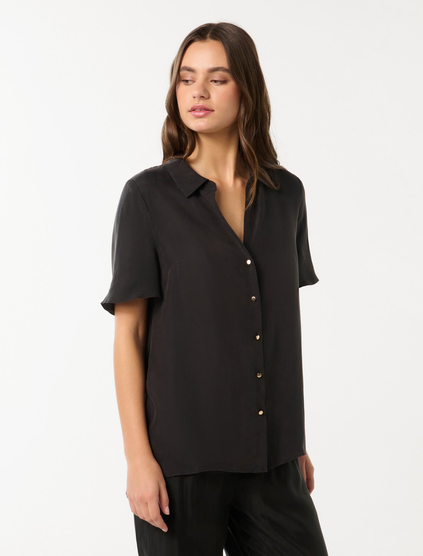 Betsy Cupro Shirt Black Co-Ord