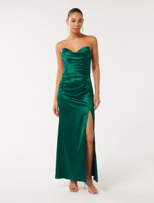 Daria Strapless Gown Hunter