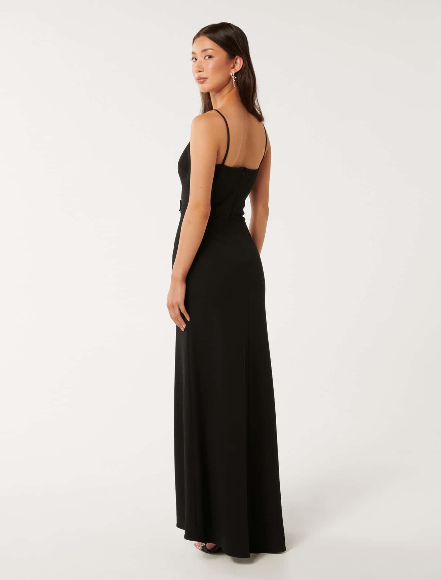 Brynn Strappy Bow Maxi Dress Black