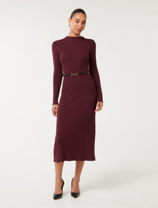 Leena Snaffle Belted Midi Dress Imperial Port