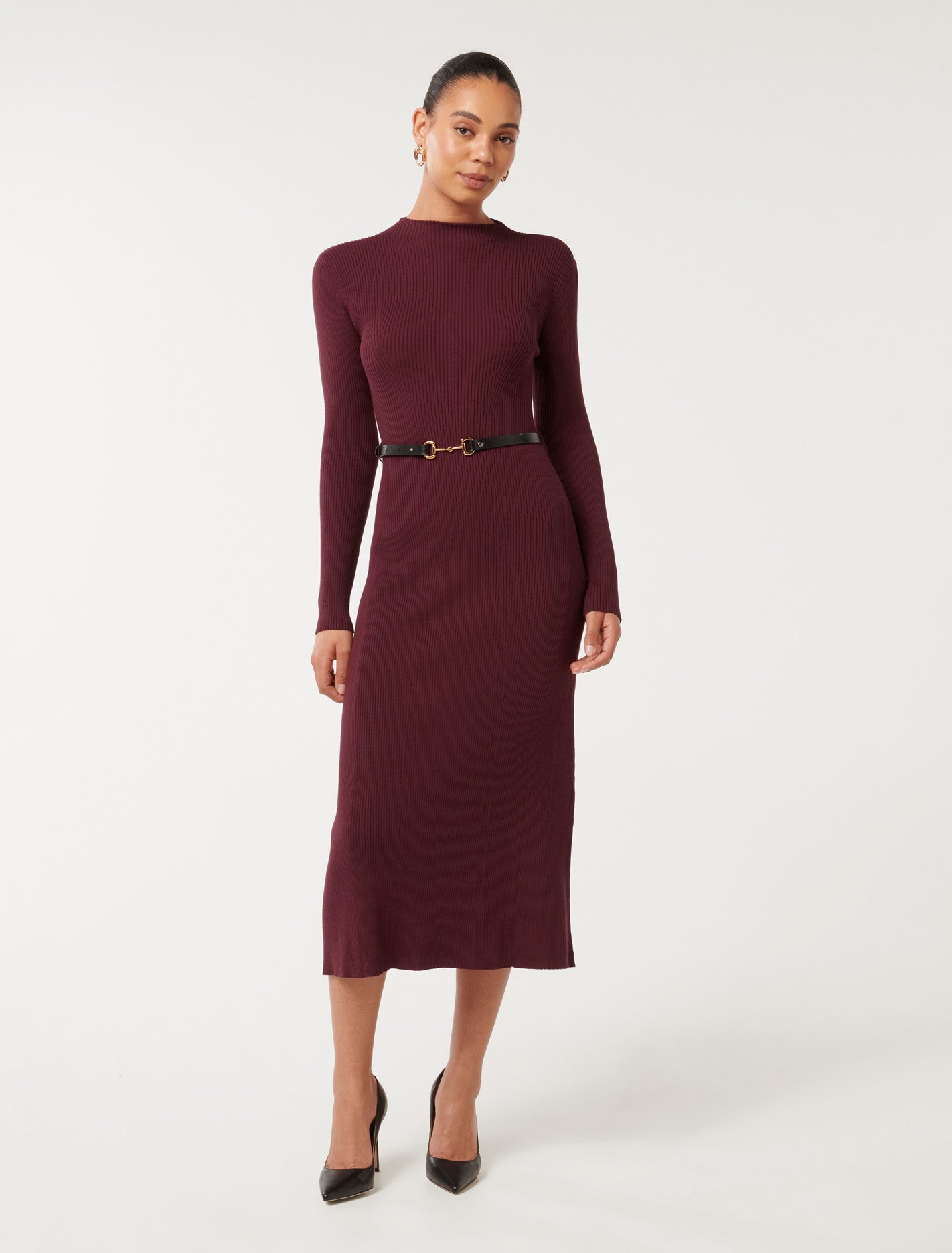 Leena Snaffle Belted Midi Dress Imperial Port