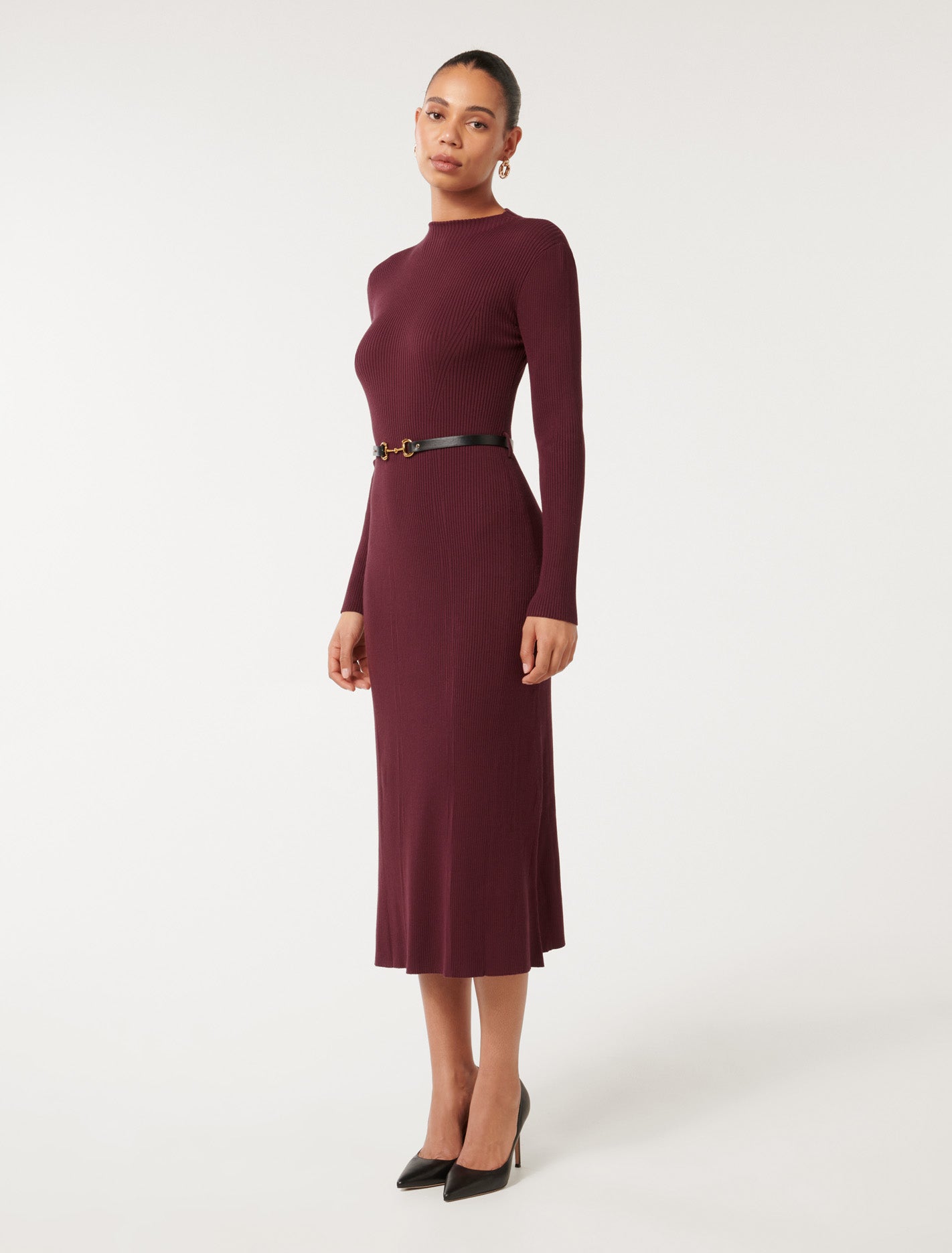Leena Snaffle Belted Midi Dress Imperial Port