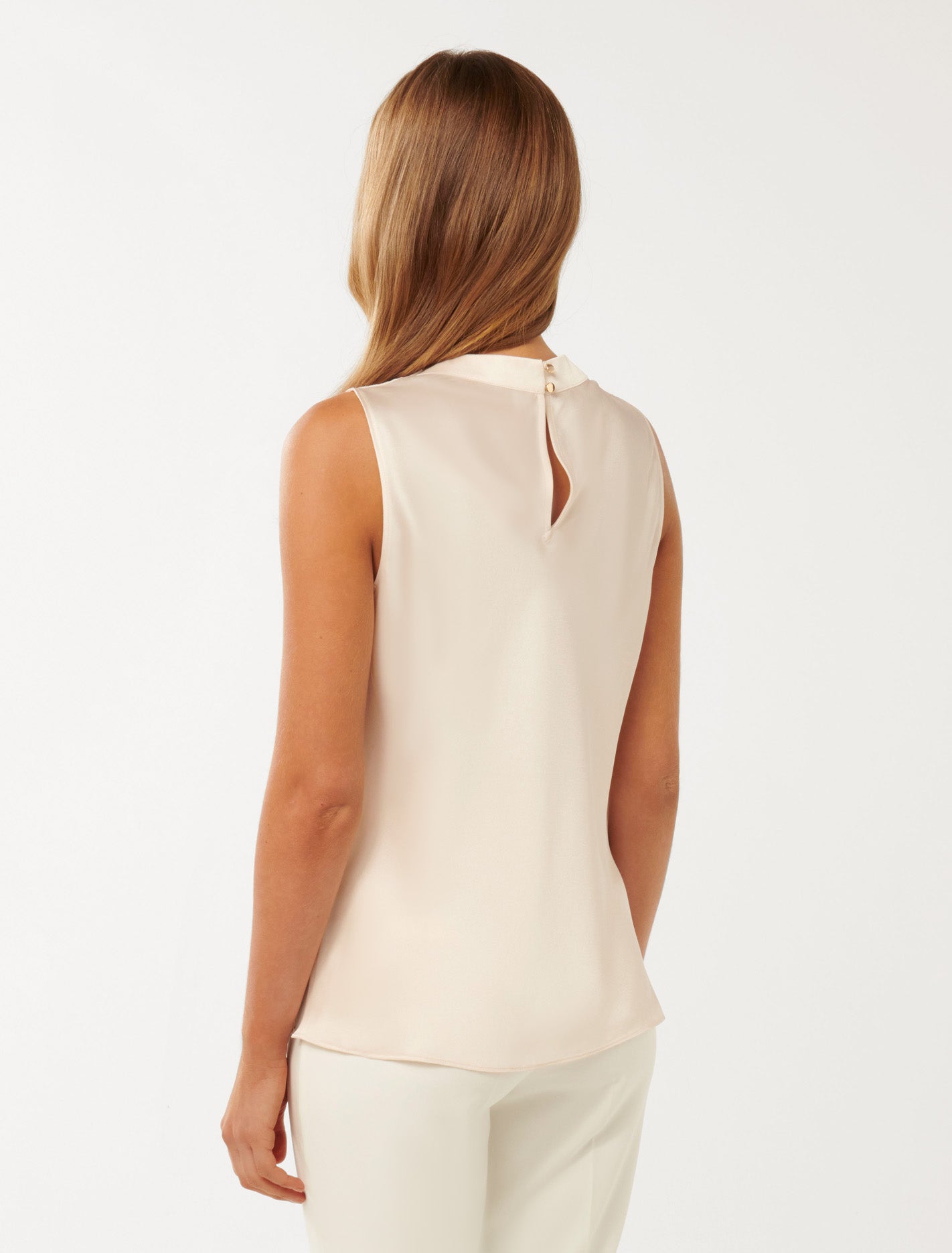 Sallie Satin Cowl Tank Bone