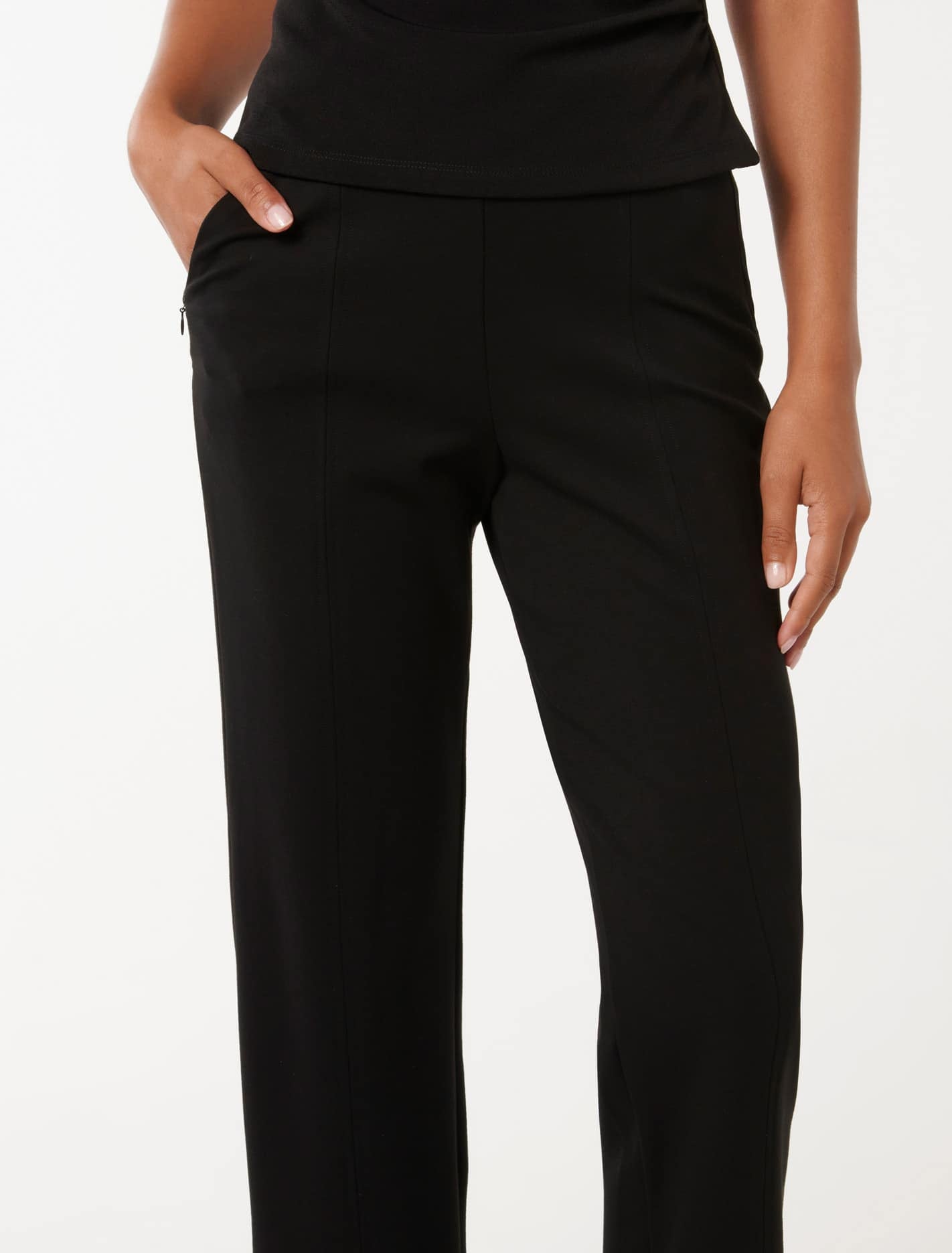 Percy Crop Ponte Pant Black