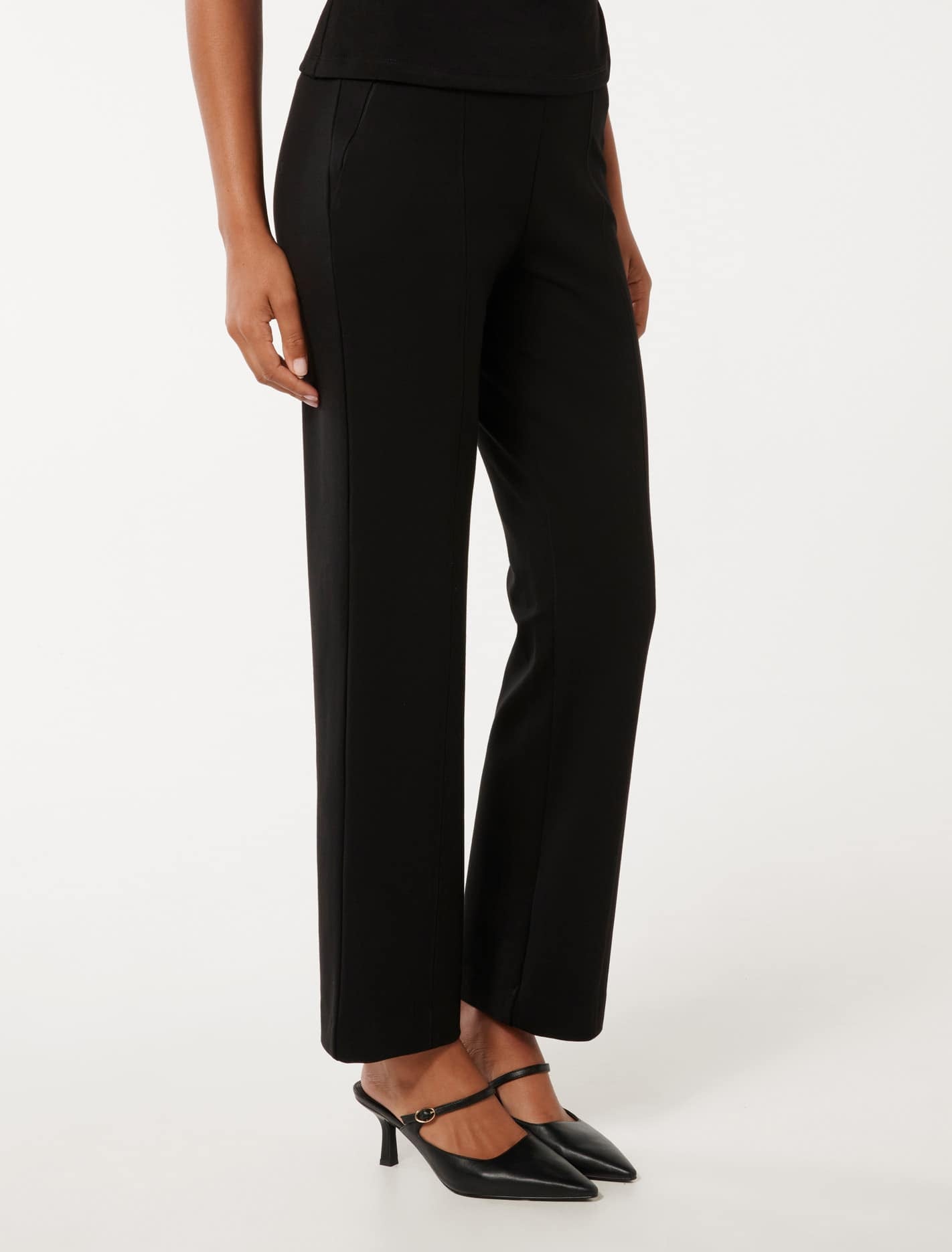 Percy Crop Ponte Pant Black
