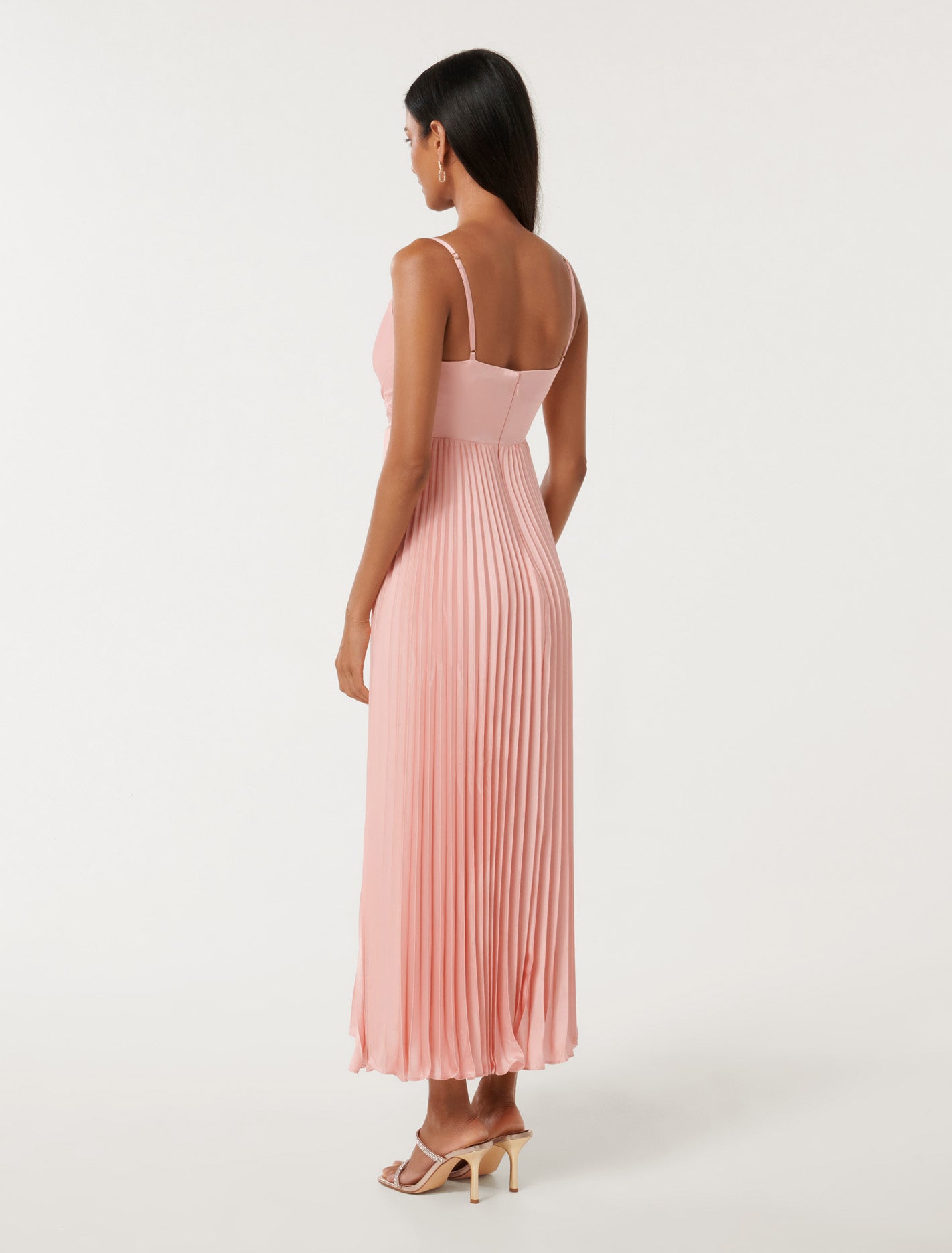 Chloe Petite Pleated Dress Soft Blush