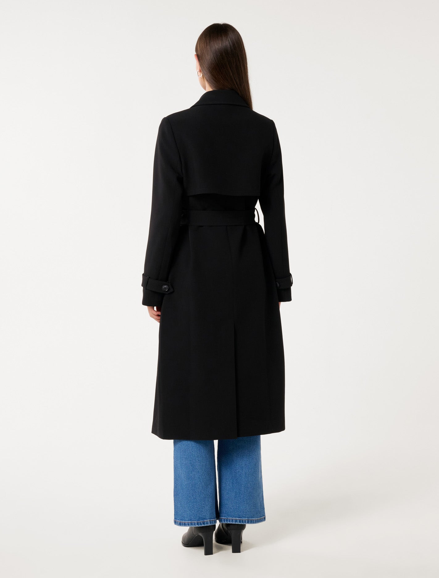 Leanne Crepe Trench Coat Black