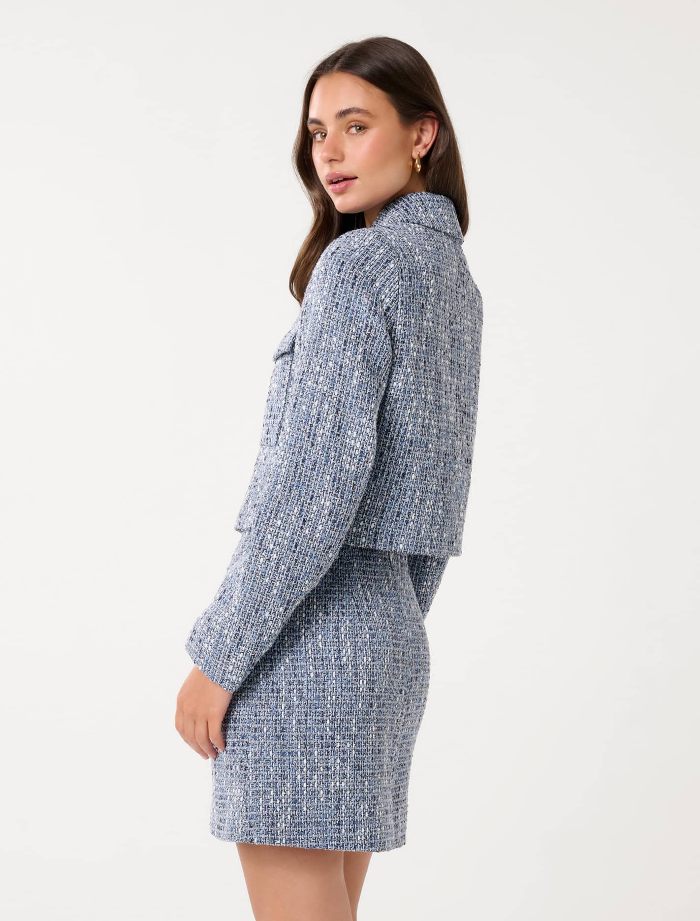 Marley Boucle Jacket Blue Boucle Suit
